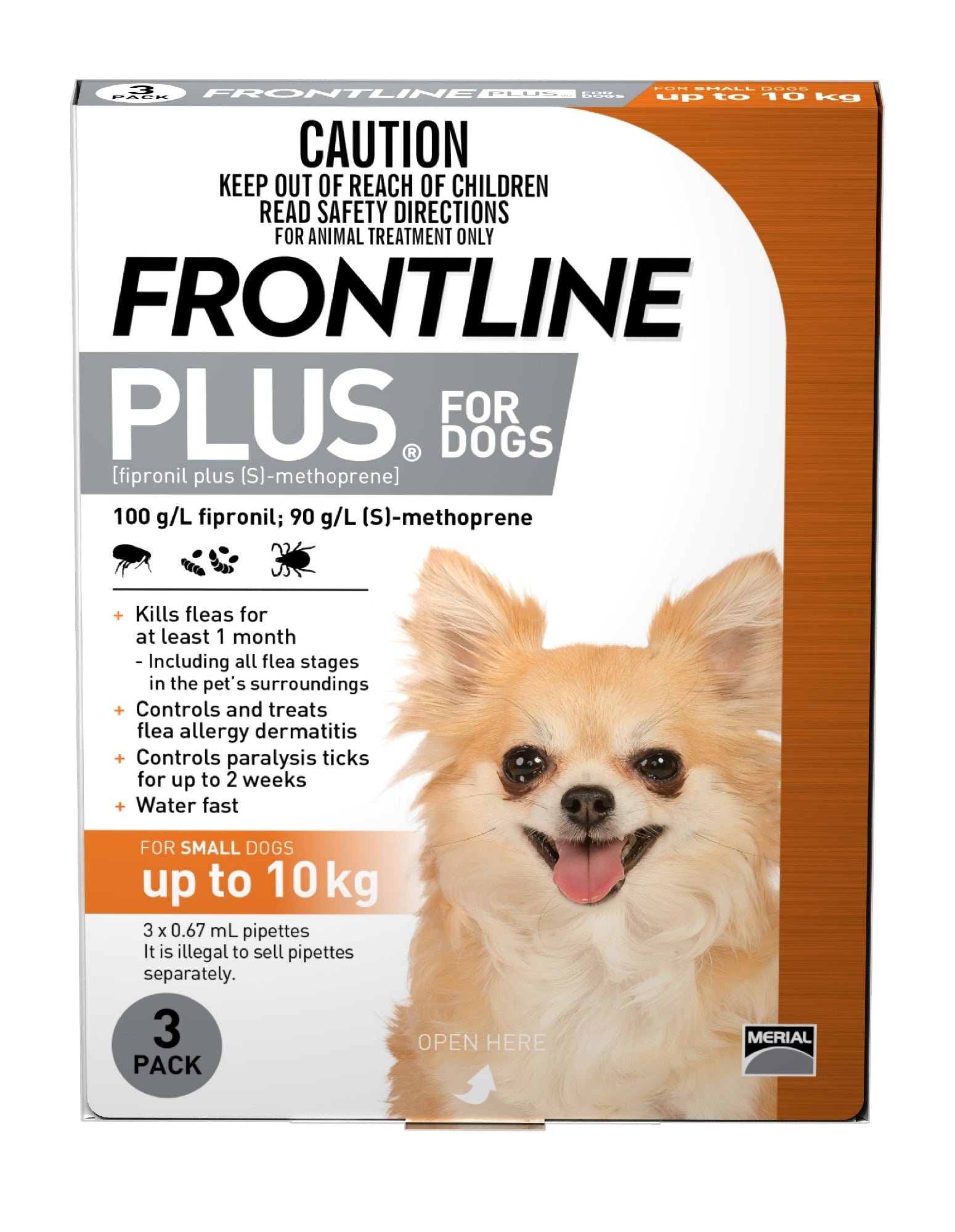 Frontline Dog Orange Up To 10Kg [PS:3 Pack]