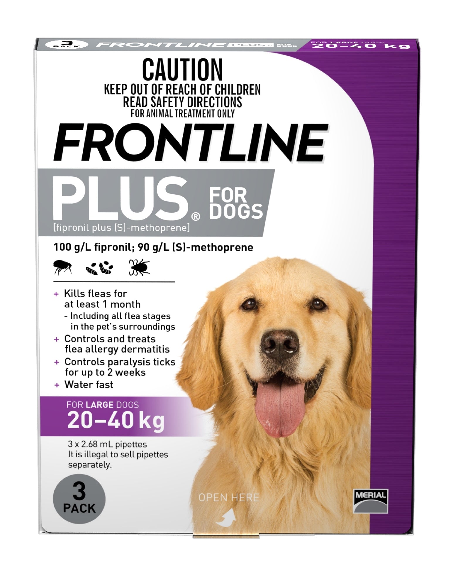Frontline Dog Purple 20Kg - 40Kg [PS:3 Pack]