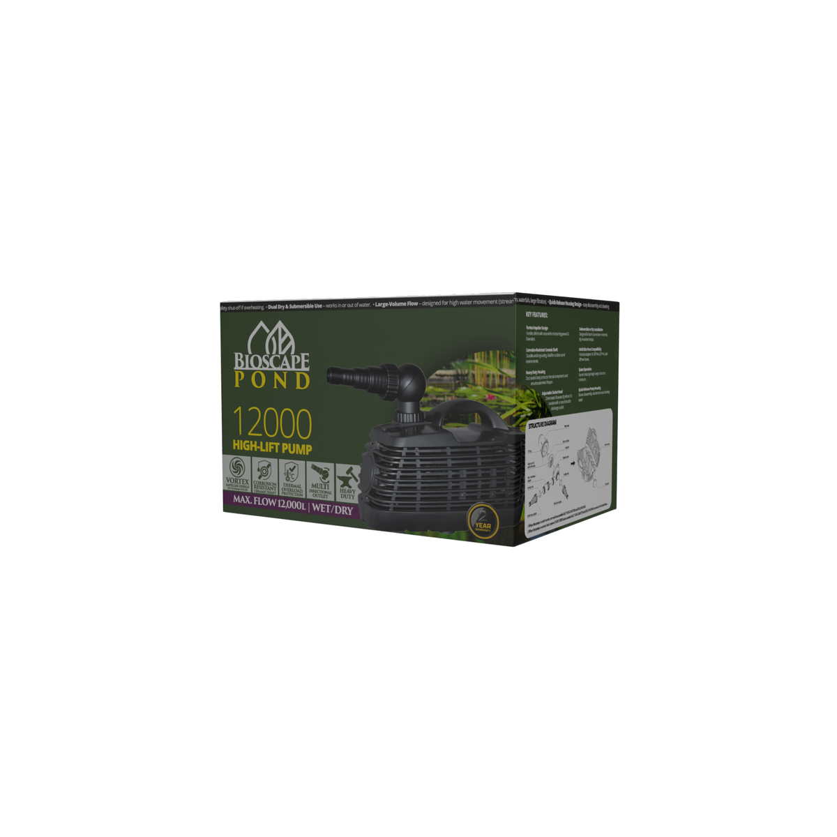 Bioscape - Hi Lift Pond Pump 12000 lph to 5.0 mtrs