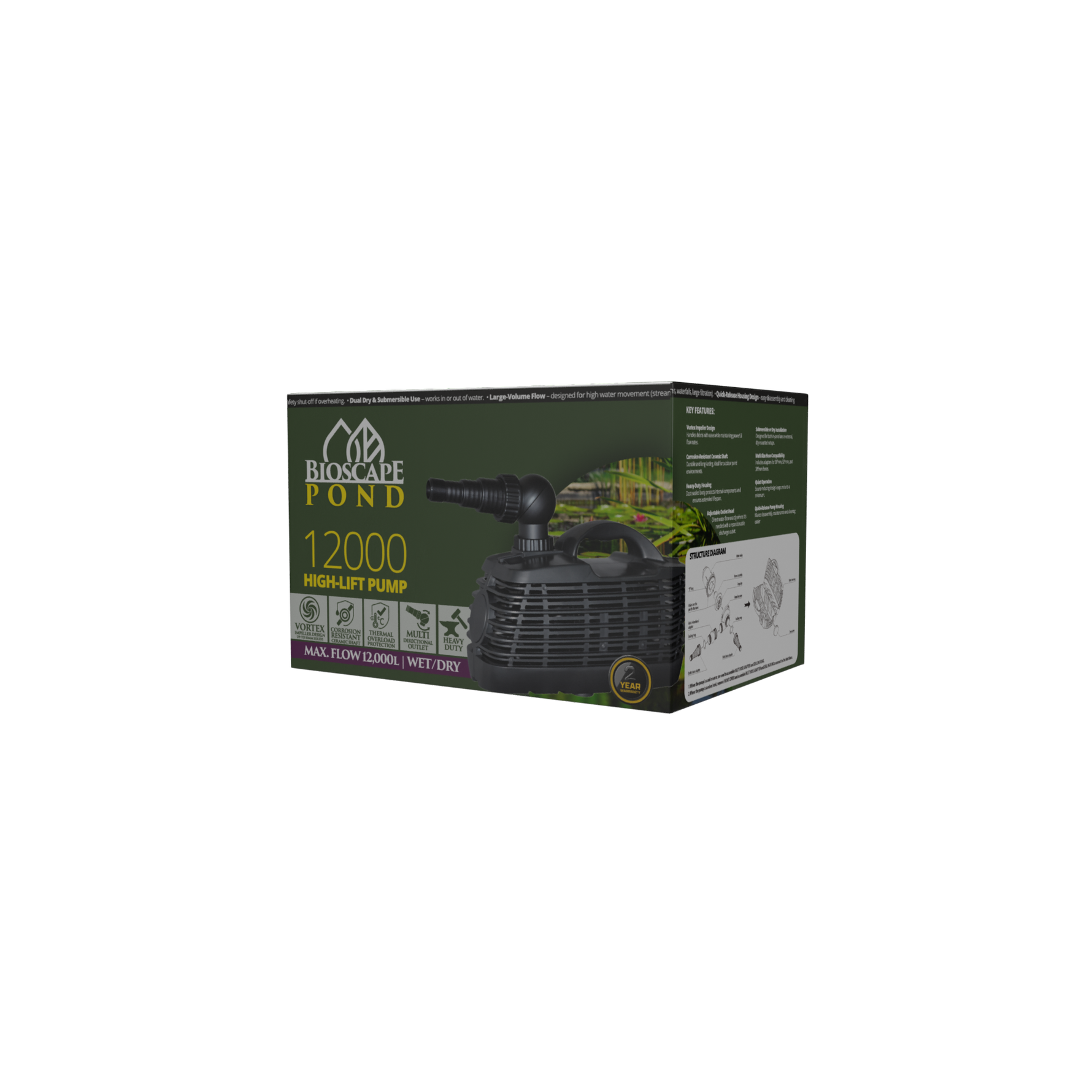 Bioscape - Hi Lift Pond Pump 12000 lph to 5.0 mtrs