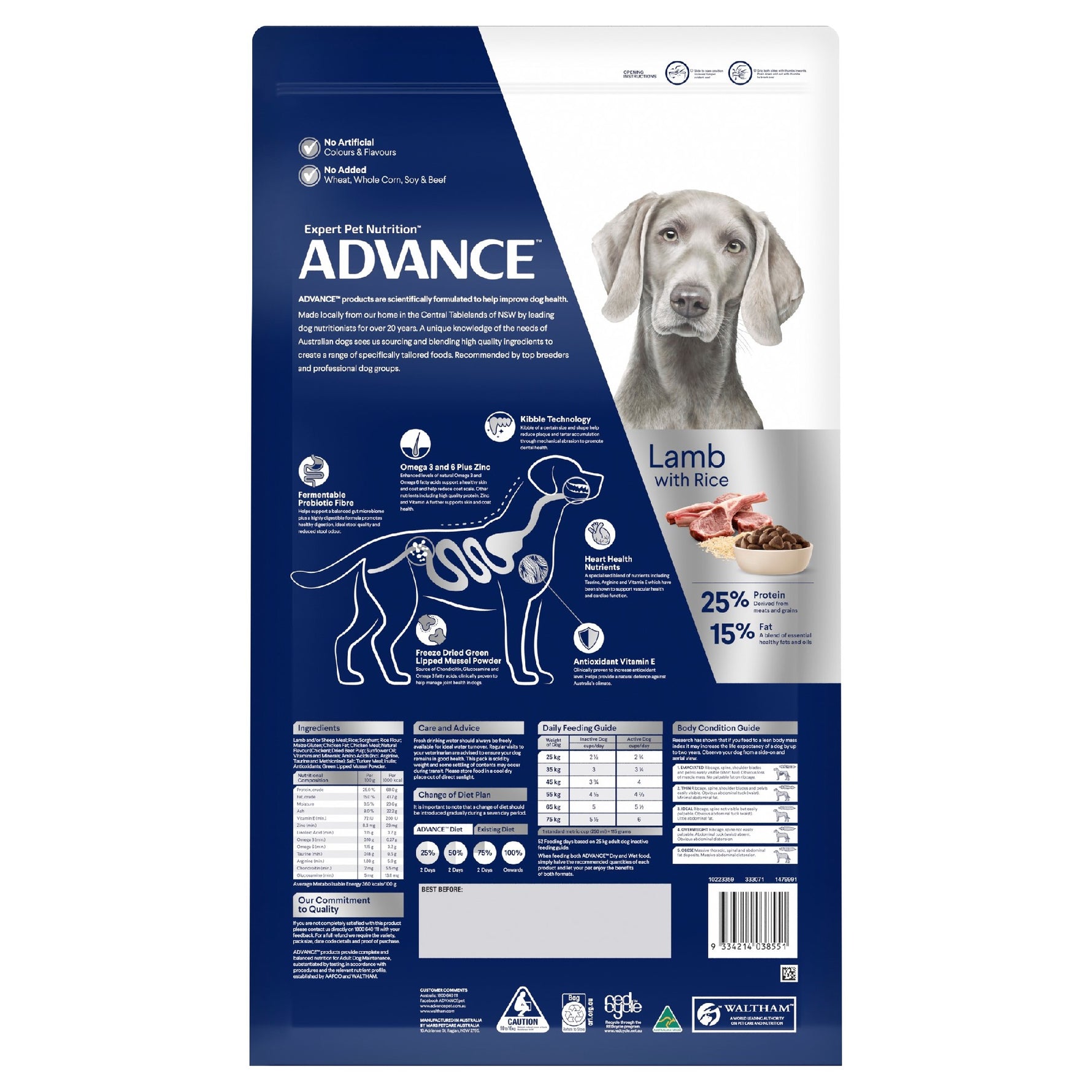 Advance Large Breed Lamb 15kg *Available Instore or Local Delivery Only*