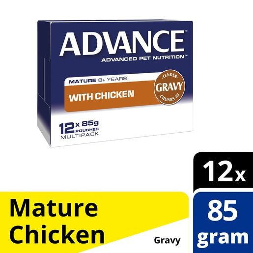 Pack Of Advance Cat Mature Chicken & Gravy Pouch 85G