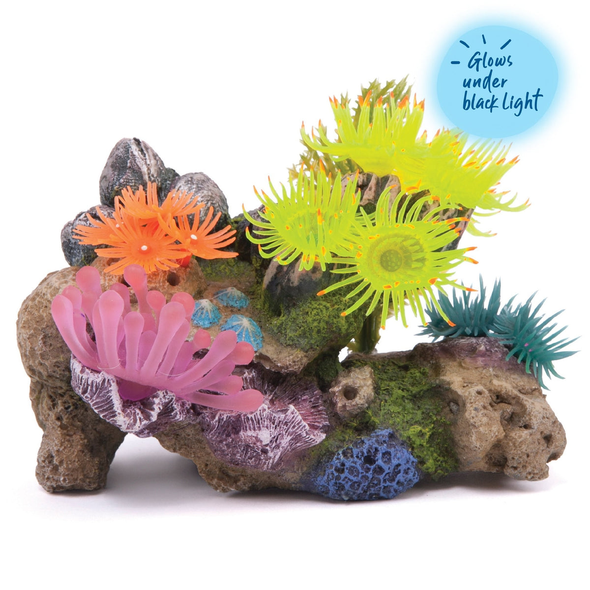 Kazoo Soft Coral Stone with Plants - Medium