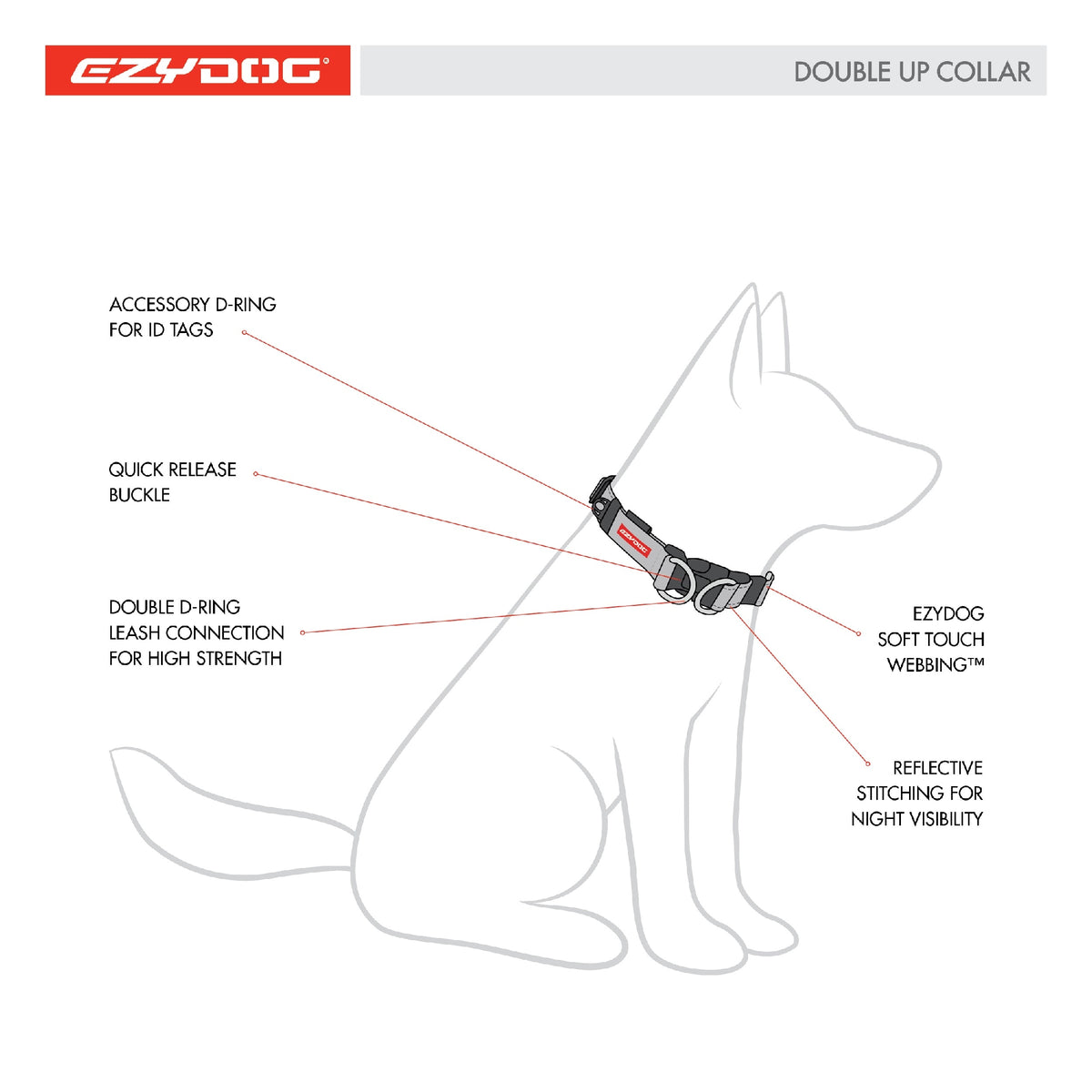 Ezy Dog Double Up Collar Pink [Sz:small]