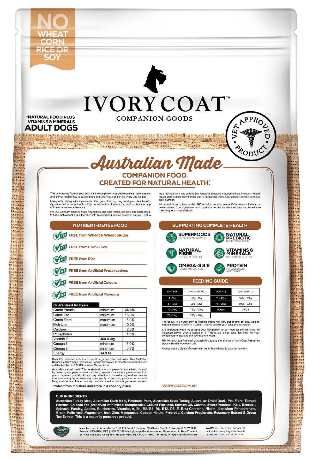 Ivory Coat Turkey & Duck 2kg