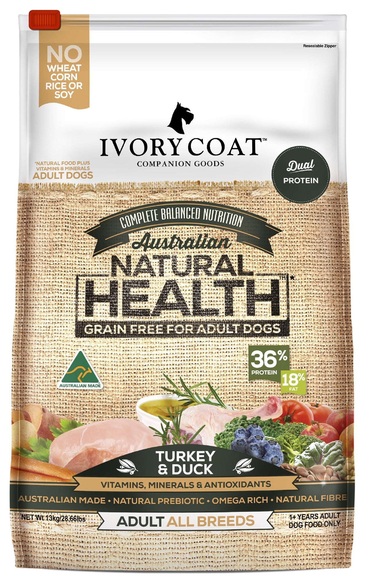 Ivory Coat Adult Turkey & Duck 13Kg