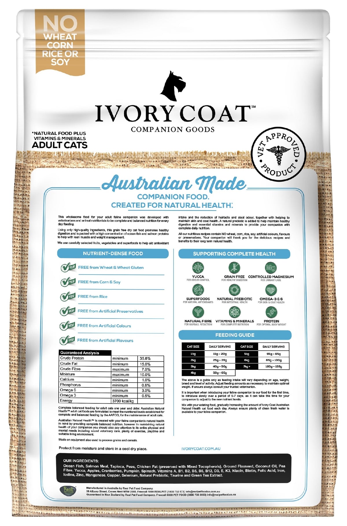 Ivory Coat  Ocean Fish Salmon Dry Cat Food 3kg