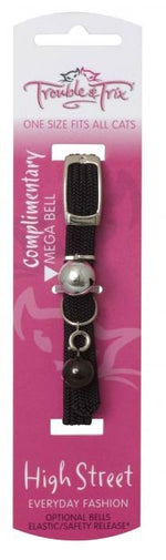 Trouble & Trix Cat Collar Stretch [Clr:Black]