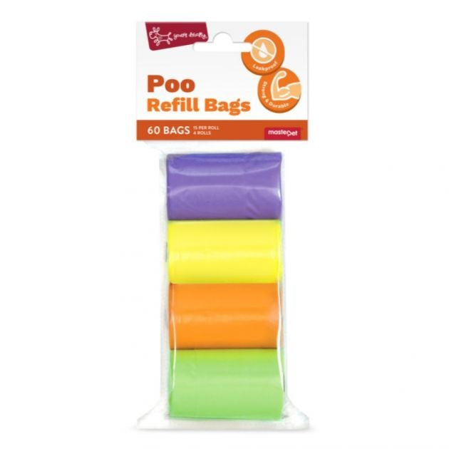 Yours Droolly Poo Bag Refills Rainbow Colours 60 Pack