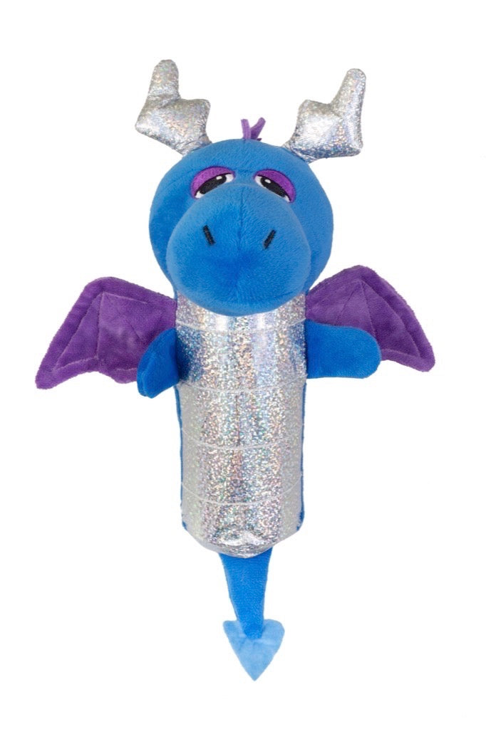 Yours Drooly Crackle Dog Toy Dragon - Dark Blue
