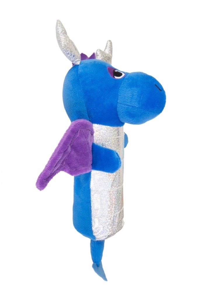 Yours Drooly Crackle Dog Toy Dragon - Dark Blue