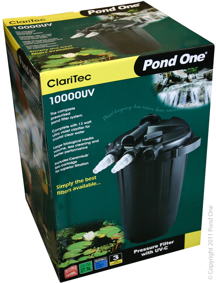 Pond One Claritec 10000Uv Pressurised Filter With 13Watt Ultra Violet Clarifier