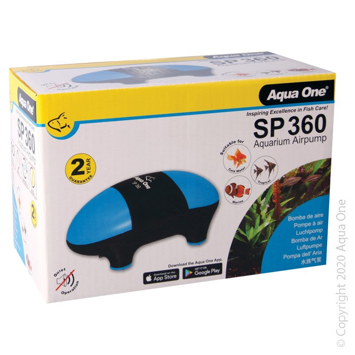 Aqua One SP 360 Twin Outlet Air Pump 2 X 180L/HR